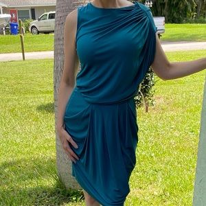 Draped Teal Dress